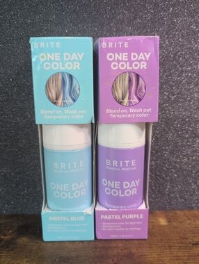 Brite One Day Color Temporary Hair Color Pastel Blue & Pastel Purple 3.38 oz Ea